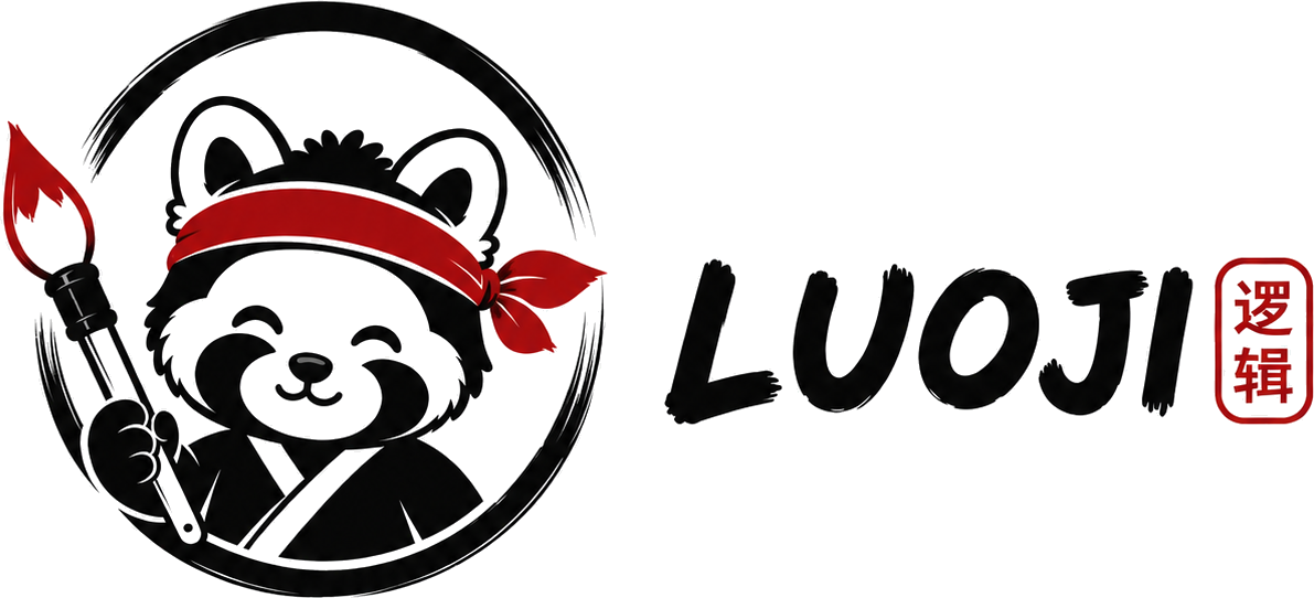 Luoji, the red panda with a calligraphy brush